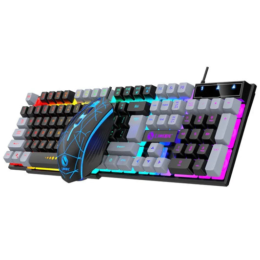 Wired Luminous Mechanical Keyboard and Mouse Set for Gaming and Office Use – USB for PC and Laptop