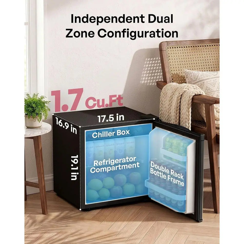 Compact Single-Door Refrigerator with Freezer, Adjustable Rack, Energy-Saving for Bedroom, Dorm, Office, Low Noise, Black
