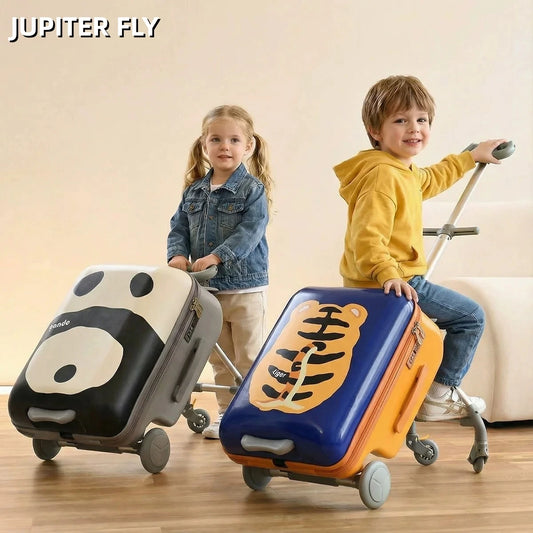 Suitcase Travel Children's Carrier Cart Multi-functional Rideable Rolling Luggage Carry on 20inch Trolley Case Stroller for Trip