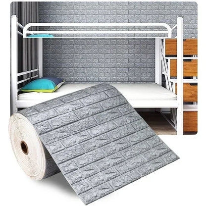 70cmx1/5/10m 3D Wallpaper Decoration Self-Adhesive Antique Foam Brick