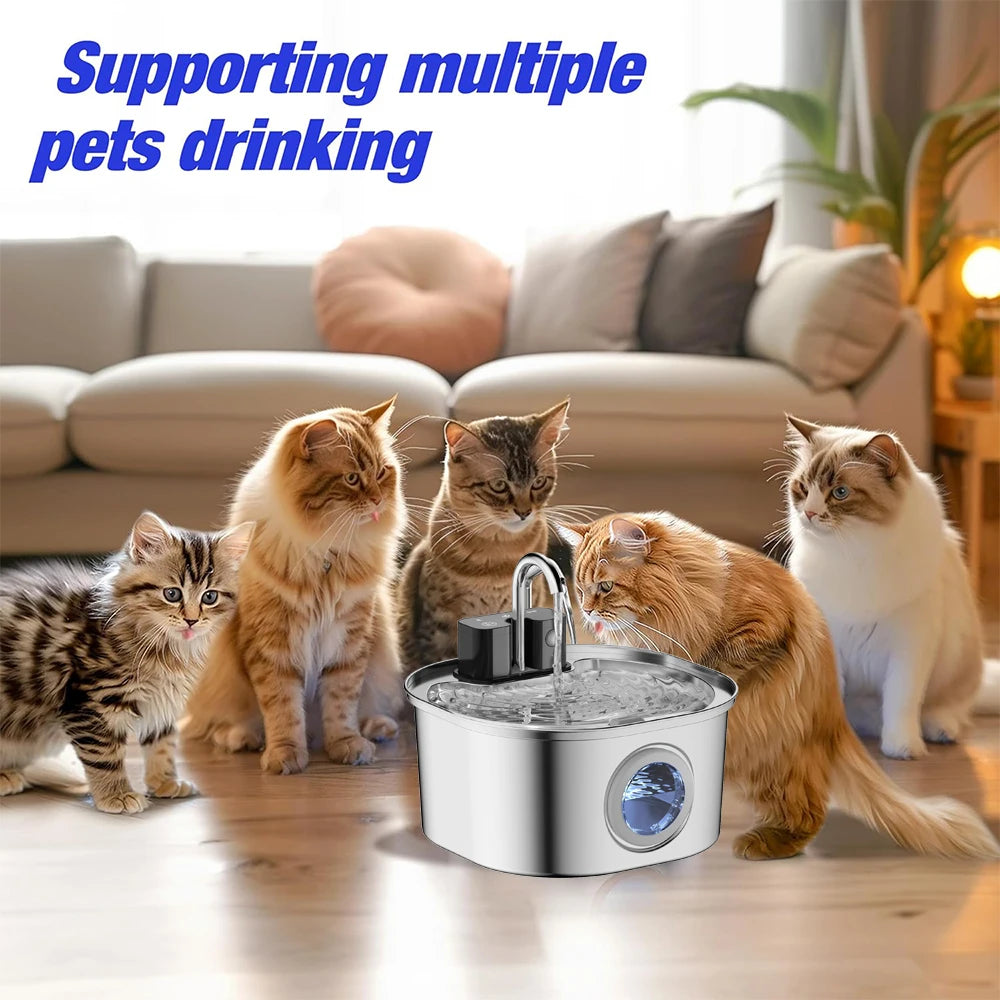 3.2L Wireless Charging Automatic Water Fountain  Intelligent Pet Water Dispenser With Filter Drinking Fountain For Cats Dogs
