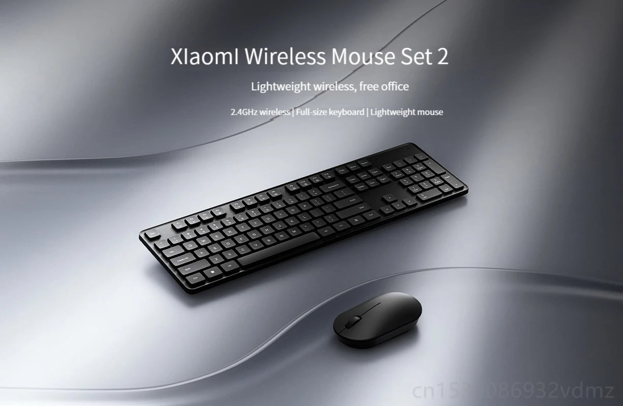 Original Xiaomi Wireless Keyboard & Mouse Set 2 104 keys Keyboard 2.4 GHz USB Receiver Mouse for PC Windows 10