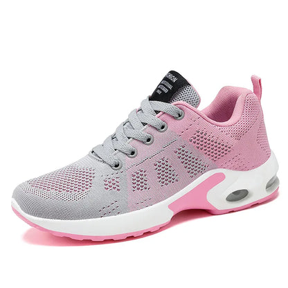 Spring Autumn Women Mesh Breathable Sports Shoes Lady Non-slip Running Shoes Adult Student Commuter Casual Shoes Everyday Casual