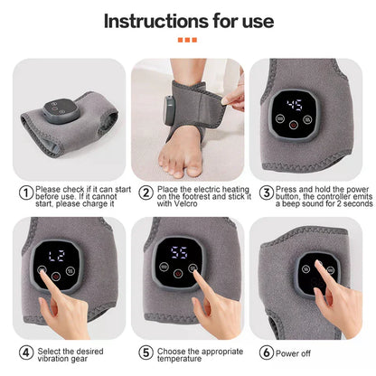 Foot Massager 2-in-1 Warming Wrap – Relax & Renew Foot & Ankle Massager With 3 Modes & 4 Heat Levels
