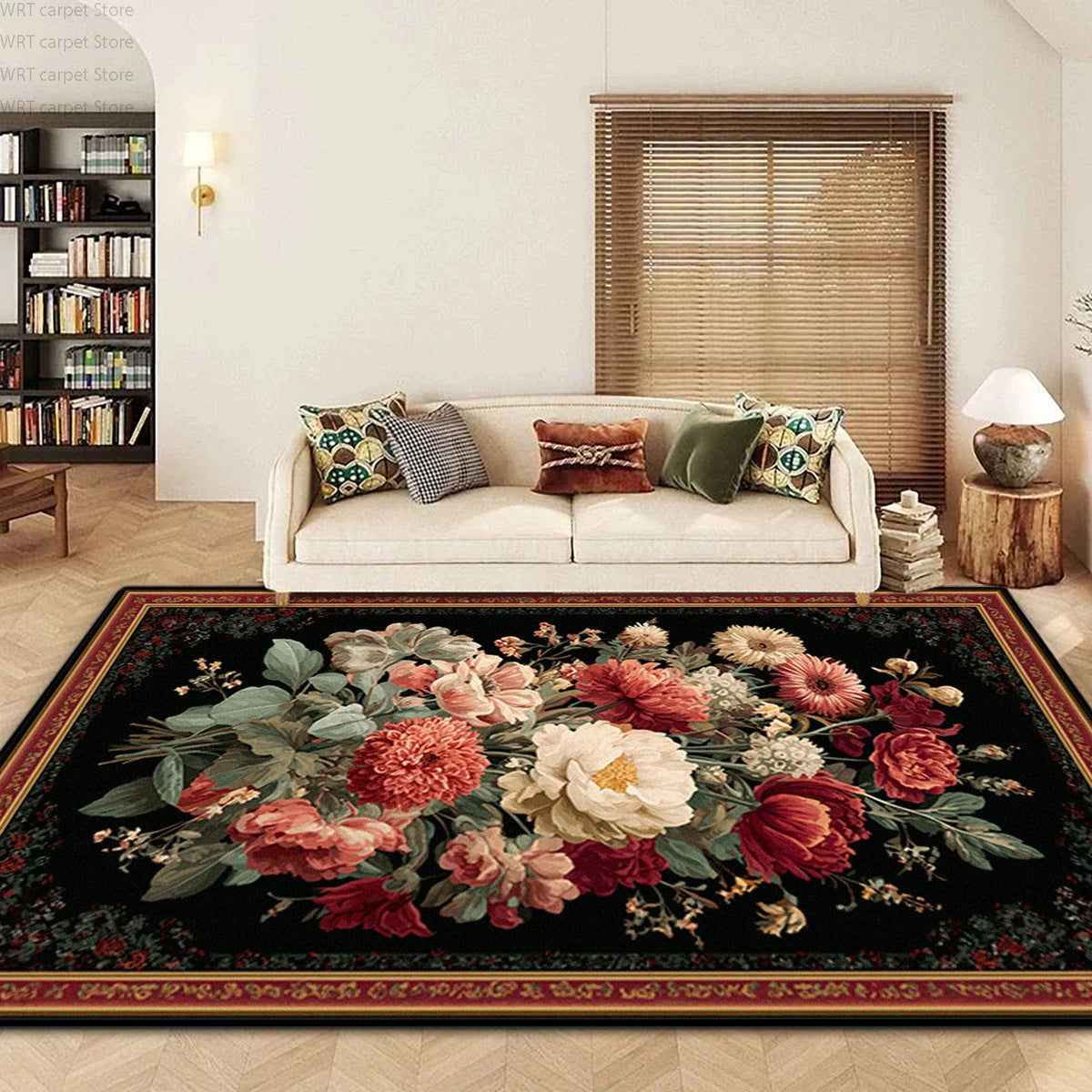 Nordic Luxury Floral Living Room Carpet Decoration Home Fluffy Washable Rug for Bedroom 200x300 Customizable Soft Floor Mats