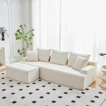 90.6" Sectional Boneless Couches, Modern L-Shape Cloud Couch with Chaise, Memory Foam Modular Sectional Sofas for, Customized