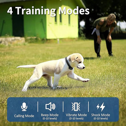 4 Working Modes Dog Training Collar（0-10 Levels）, 4900FT Remote Control, IP67 Waterproof  Rechargeable Collar for All Size Dogs