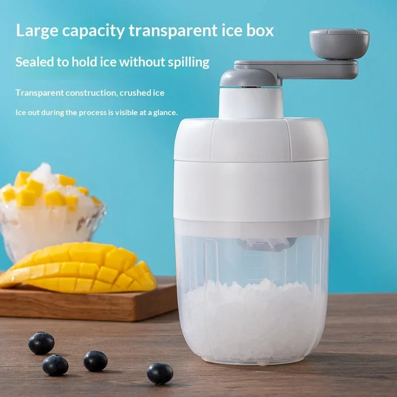 Shaved Ice Machine Mini Ice Crusher Hand Operated Shaved Ice Milkshake Maker Household Portable Small Hail Machine Kitchen Tool
