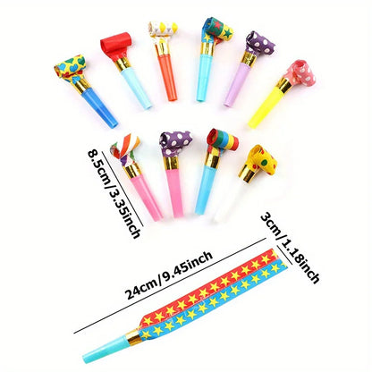 28/56pcs Long Nosed Whistle Creative Party Sounding Atmosphere Making Props Plastic Party Blowers Fun Whistles ZSY