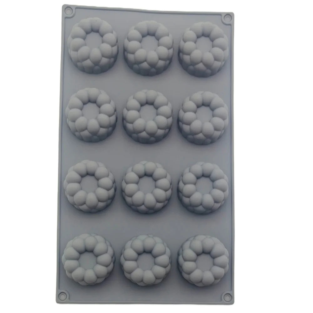 New Arrival 12 Hole Circular Bubble Shape Silicone Mousse Cake Mold DIY Flaky Clouds Shape Jelly Pudding Chocolate Baking Tools