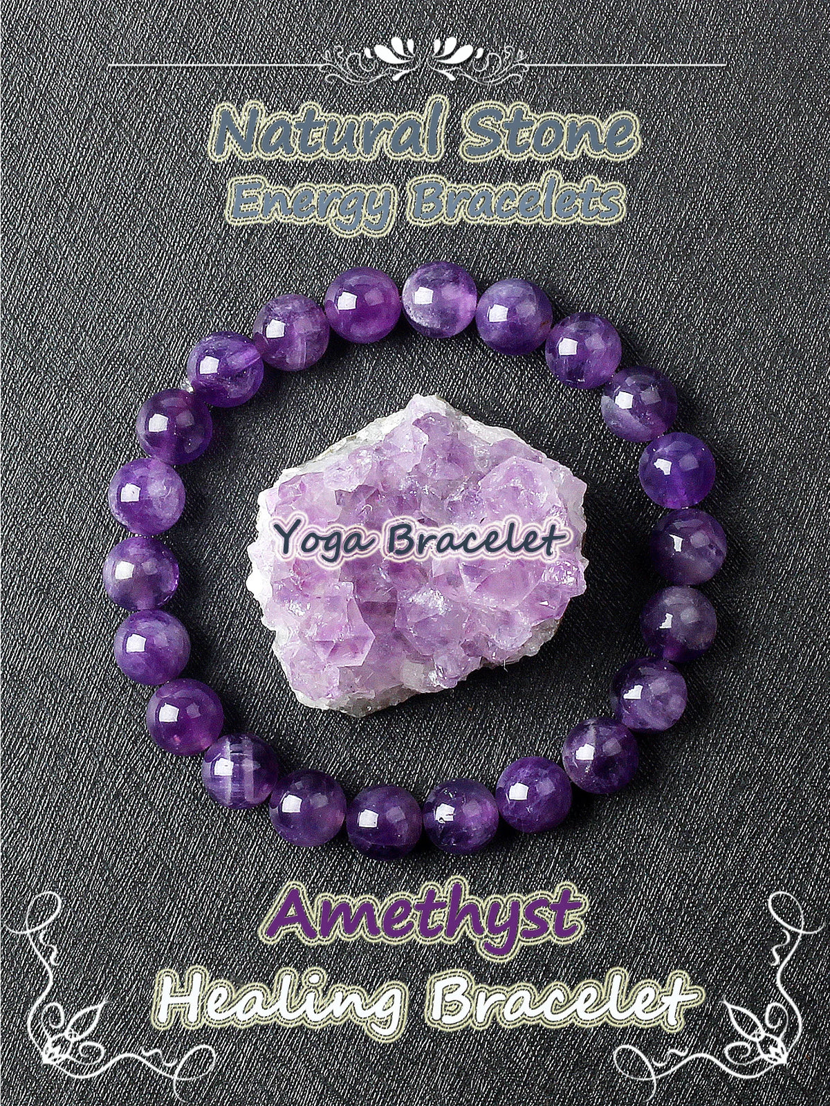 Original Natural Stone Beads Bracelet Men Women Reiki Blue Apatite Lapis Lazuli Amethyst Yellow Tiger Eye Beads Bracelet Jewelry