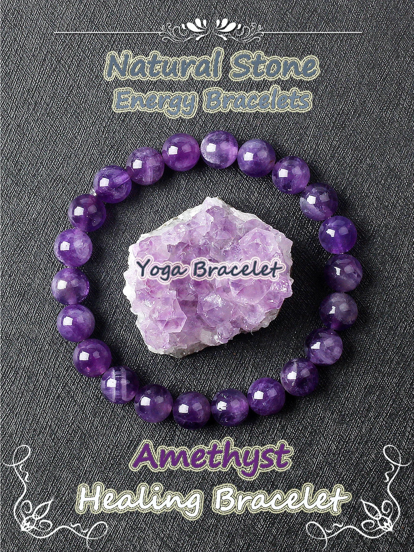 Original Natural Stone Beads Bracelet Men Women Reiki Blue Apatite Lapis Lazuli Amethyst Yellow Tiger Eye Beads Bracelet Jewelry