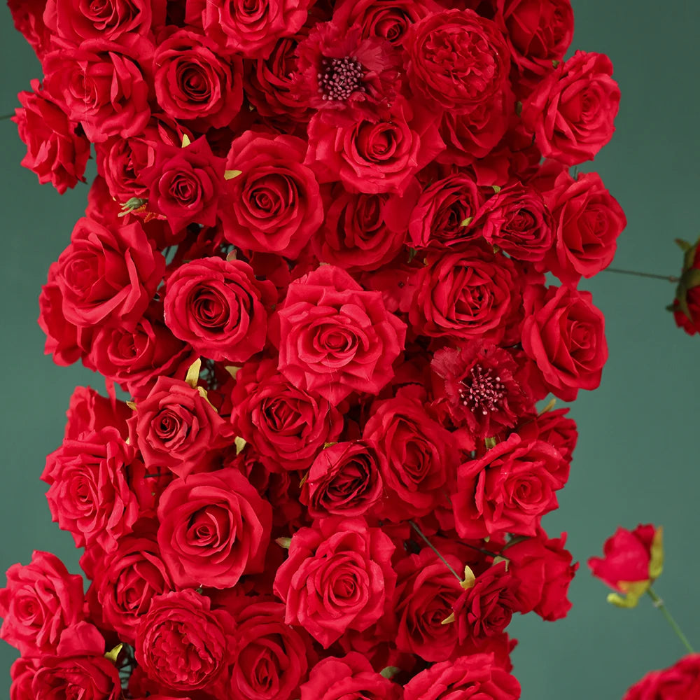 Heart Shaped Artificial Flowers Wreath Proposal Wedding Decoration High-end Silk Red Rose Heart Sztuczne Kwiaty Decor FL2580
