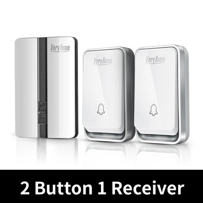 VeryHome Wireless Doorbell Waterproof Self-powered Button Smart Door Bell Sets Home Welcome Outdoor House Chimes  Receiver