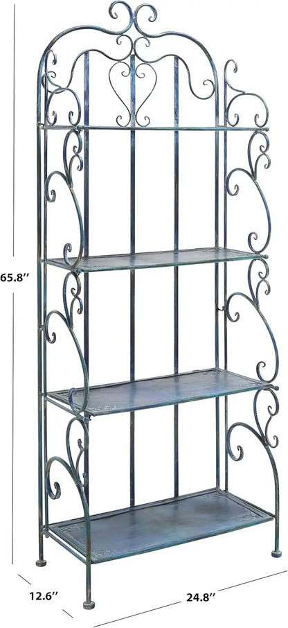 Outdoor Plant Stand,  4-Tier Metal Plant Stand Baker’s Rack, Decorative Patio Garden Storage