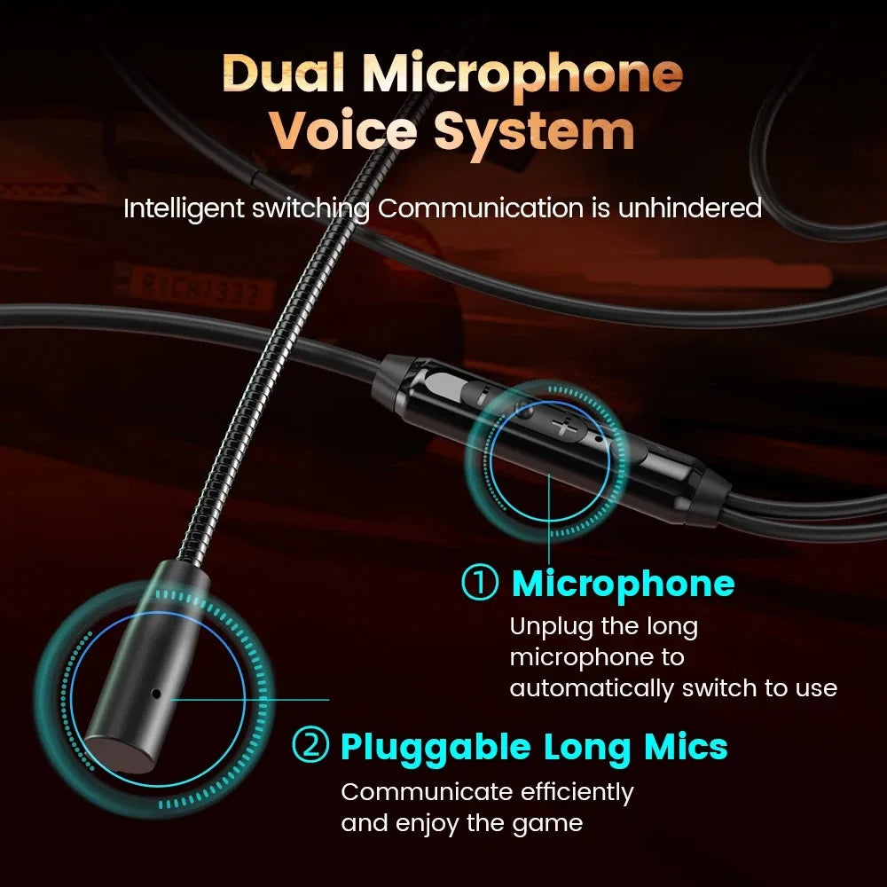 EARDECO Gaming Earbuds HD Mic Wired Headphones Bass HIFI Wired Earphone Headphone Headset Earhook Auriculares Noise Reduction