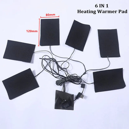 USB Clothes Heater Pad With 3 Gear Adjustable Temperature Electric Heating Sheet Heating Warmer Pad For Vest Jacket