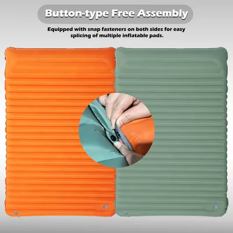 Thickened Double-Layer 3.94-Inch Inflatable Mat, Detachable Inflatable Pad, Suitable for Multiple People