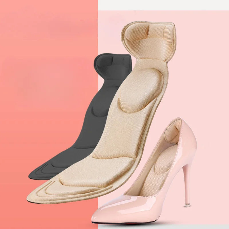 Memory Foam Insoles Women High-heel Shoes Insoles Anti-slip Cutable Insole Comfort Breathable Heel Protection Massage Shoe Pads