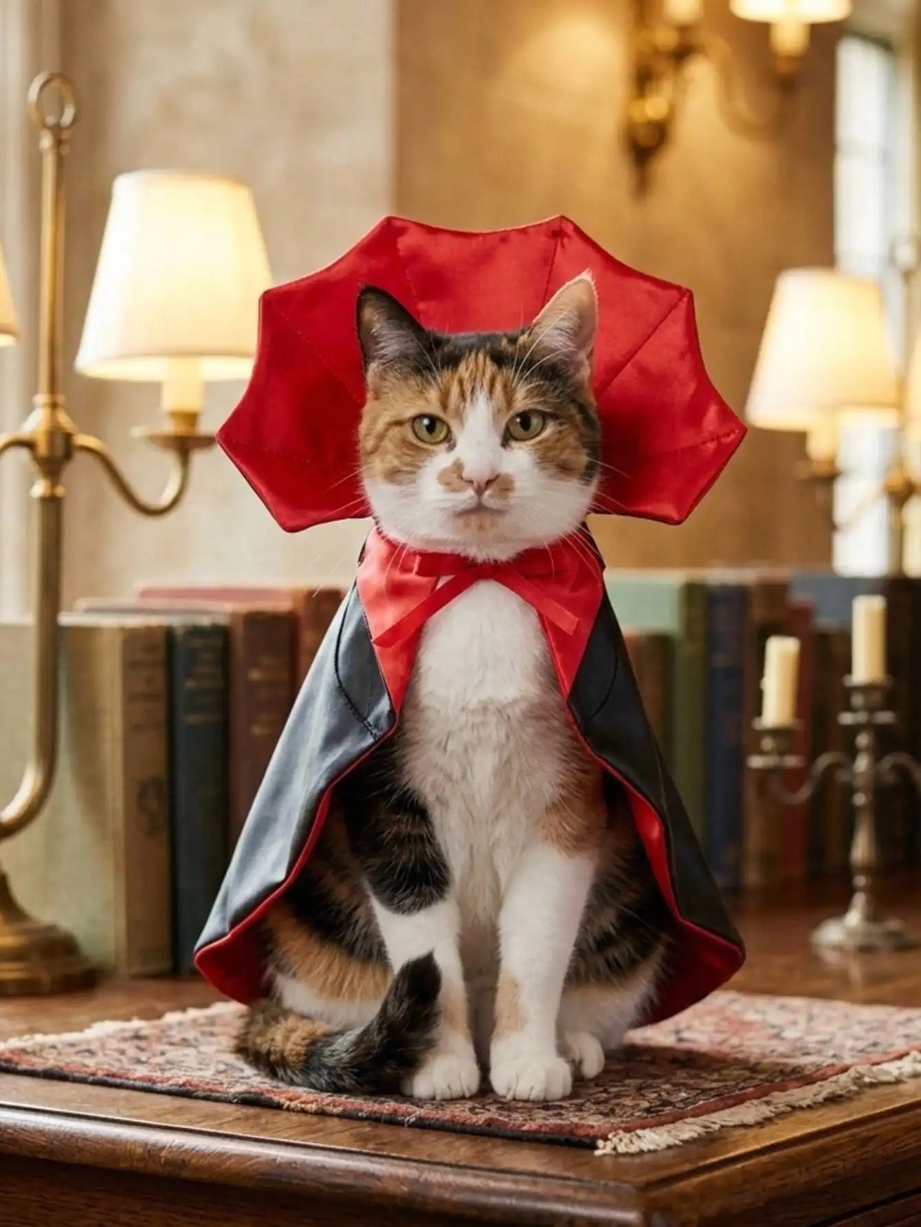 1 PC Halloween Red & Black Vampire Cape, Pet Costume SP260705215361087732970