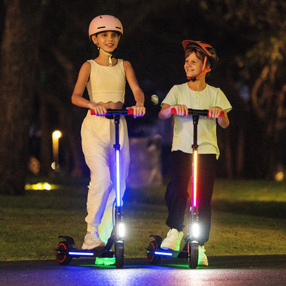 5TH WHEEL Kids Electric Scooter for Ages 8+, Foldable E Scooter with 130W Motor, Up to 10 MPH & 5 Miles Range, 3 Speed Modes, LED Display, Adjustable Height