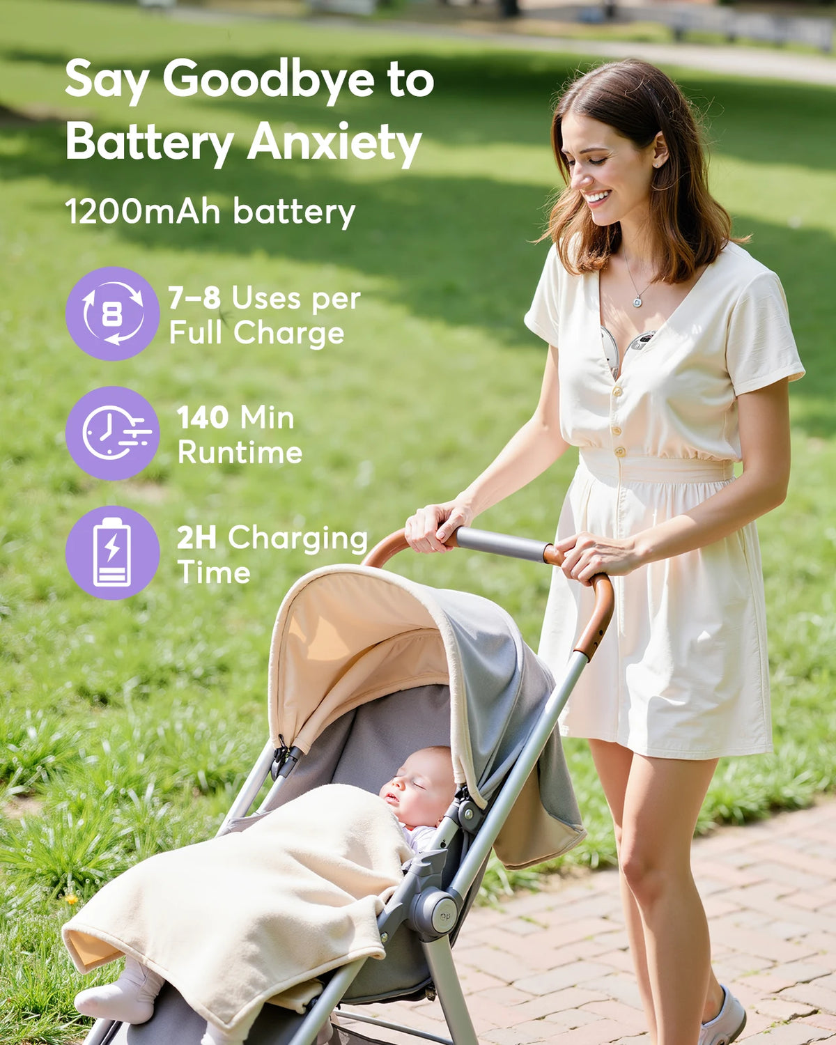 Breast Pump Hands-Free, Upgraded Wearable for Beginners, 325mmHg Strong Suction, 4 Modes & 12 Levels, Fast Milk Storage, Leak-proof, 17/19/21/24/27mm Flanges, USB-C Fast Charging, Quiet Operation, Comfortable Portable Design