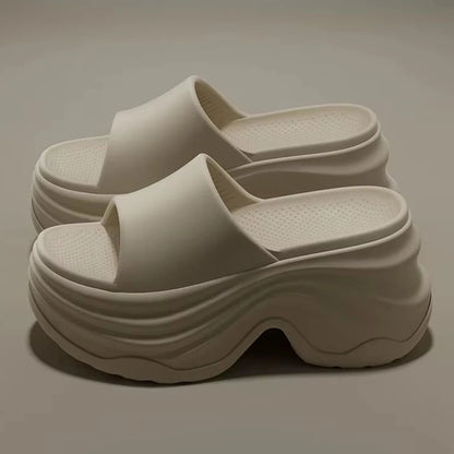 Women's outer wear height-increasing thick-soled EVA anti-slip sandals fashionable women's high-heeled slippers