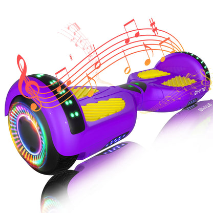 SIMATE P6 Hoverboard, 6.5" Self Balancing Scooter, All Terrain Hover Boards with Bluetooth, APP Control and LED Lights for Kids Adults