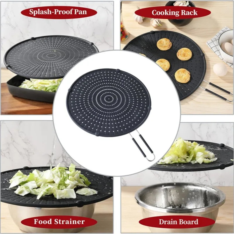 Silicone Splatter Screen for Frying Pan,13inch Grease Splatter Guard,Heat-Resistant Splatter Guards for Cooking,Dishwasher Safe