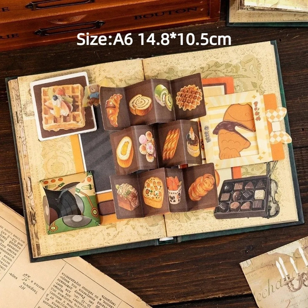 Retro 192 Sheets Diary A6 DIY Scrapbooking A6 Hardcover Notebook Century Hymn Series Journal Notebook Stationery