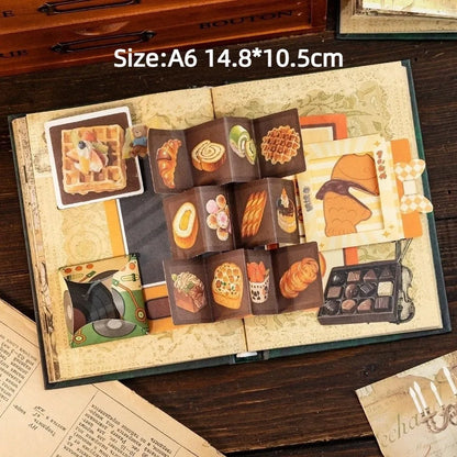 Retro 192 Sheets Diary A6 DIY Scrapbooking A6 Hardcover Notebook Century Hymn Series Journal Notebook Stationery