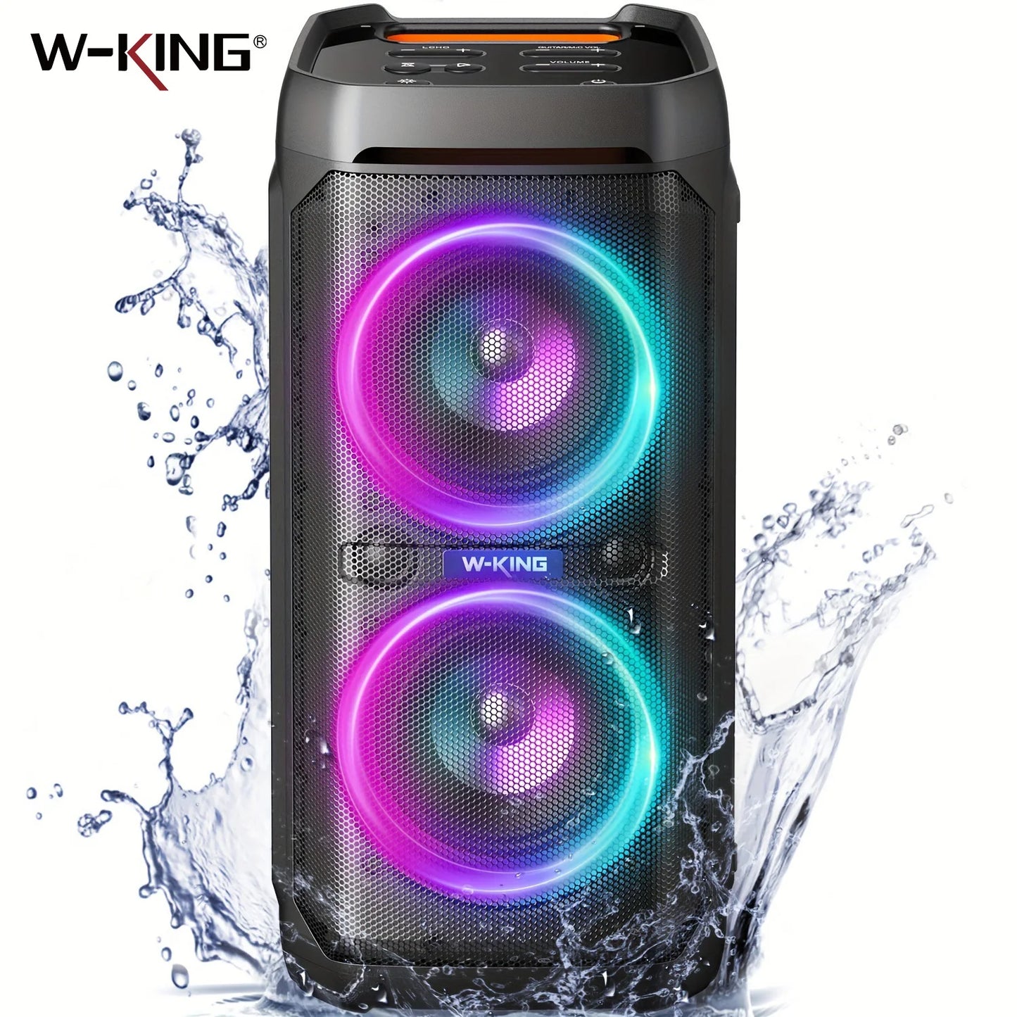 W-KING T11 100W RMS Bluetooth Speakers, IPX6 Waterproof, BT 5.3 Portable Party Boombox Wireless Deep Bass/115dB Loud Massive Sound