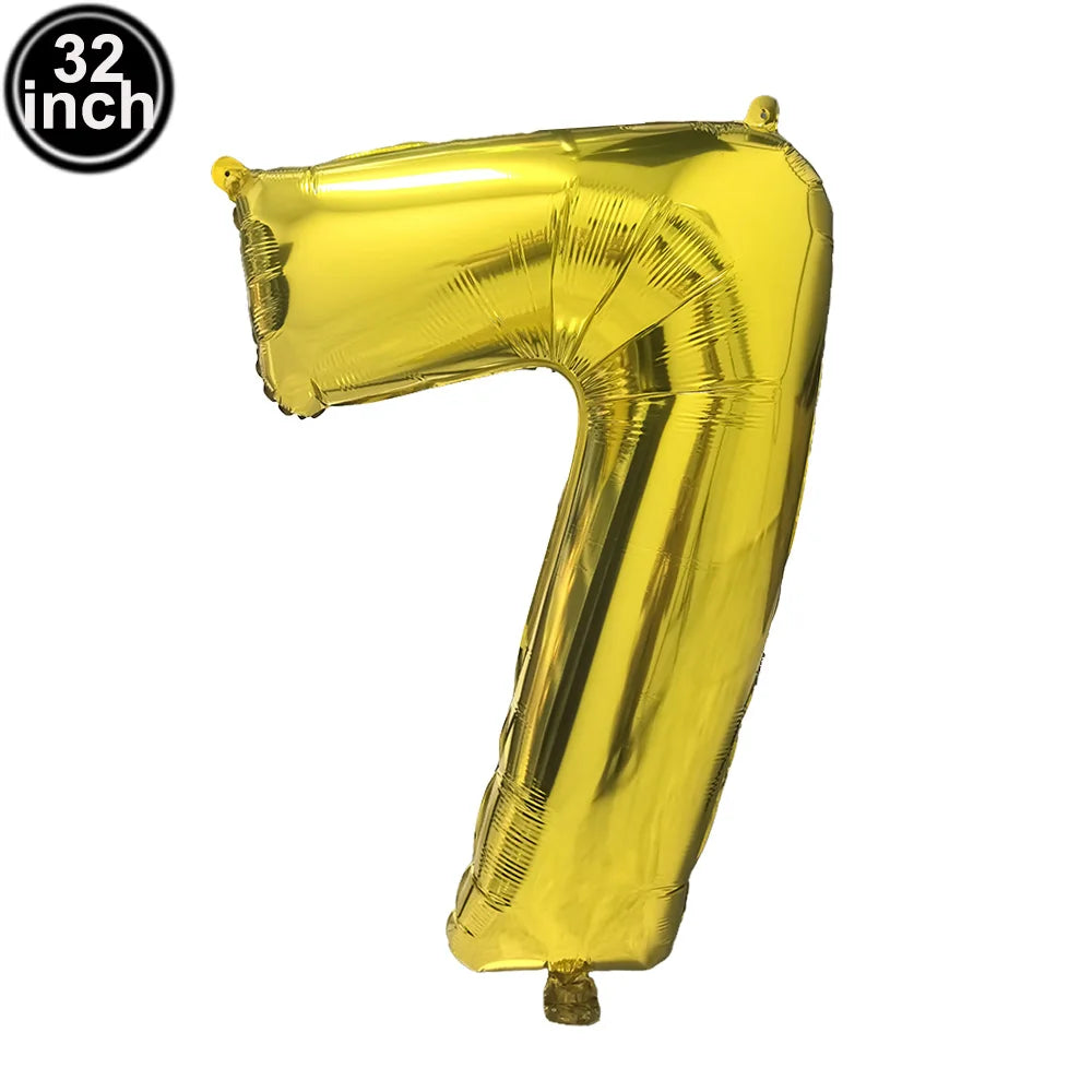 Multi Color Large Numbers 3 Balloon 32Inch 1 2 3 4 5 6 7 8 9 Birthday Ball Red Digit Bachelorette Balloons Figure Golob Balloons