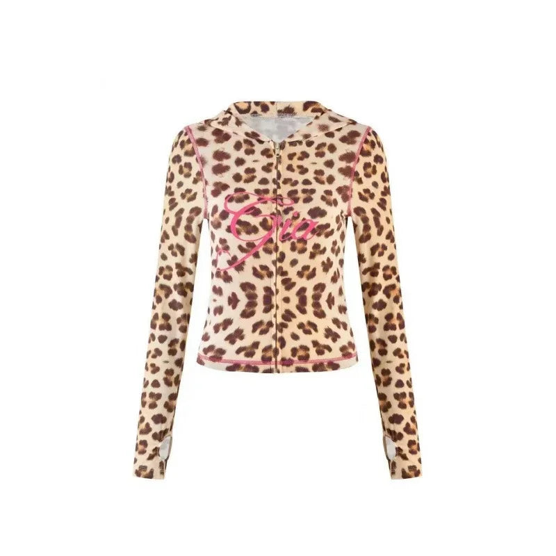 Gia Straight Shoulder Slim Letter Print Slim Hooded Zipper Short Jacket Sports Casual Pants Set
