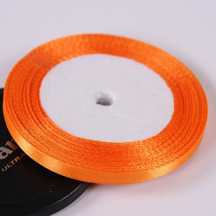 22 Meters/Roll 6mm Silk Satin Ribbons Christmas Halloween Birthday Party Gift Wrapping Ribbons DIY Handmade Crafts Material