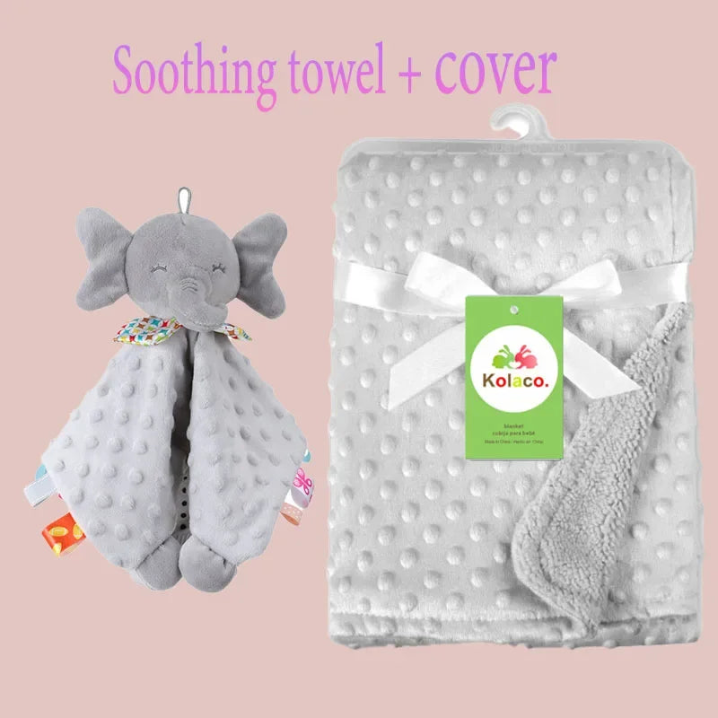 Custom Embroidered Name Minky Baby Blanket & Bunny Comforter Set Personalized Newborn Security Blanket Baby Shower Gift