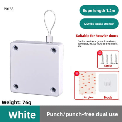 Door Closer Automatic Closing Sliding Latch No Punching Automatic Door Lock for Sliding Mesh Closer Closed for Refrigerator