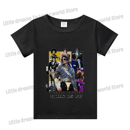 Michael Jackson T-shirt Children Clothing Singer Printed Cotton Tops Boy Girl MJ Summer Tee Shirts Casual Clothes Birthday Gift