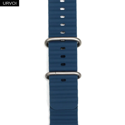 URVOI Ocean Band for Apple Watch Ultra 4 3 2 Strap Series 12 11 10 SE Sport Band for iWatch Silicone Wristband Black Buckle 49mm