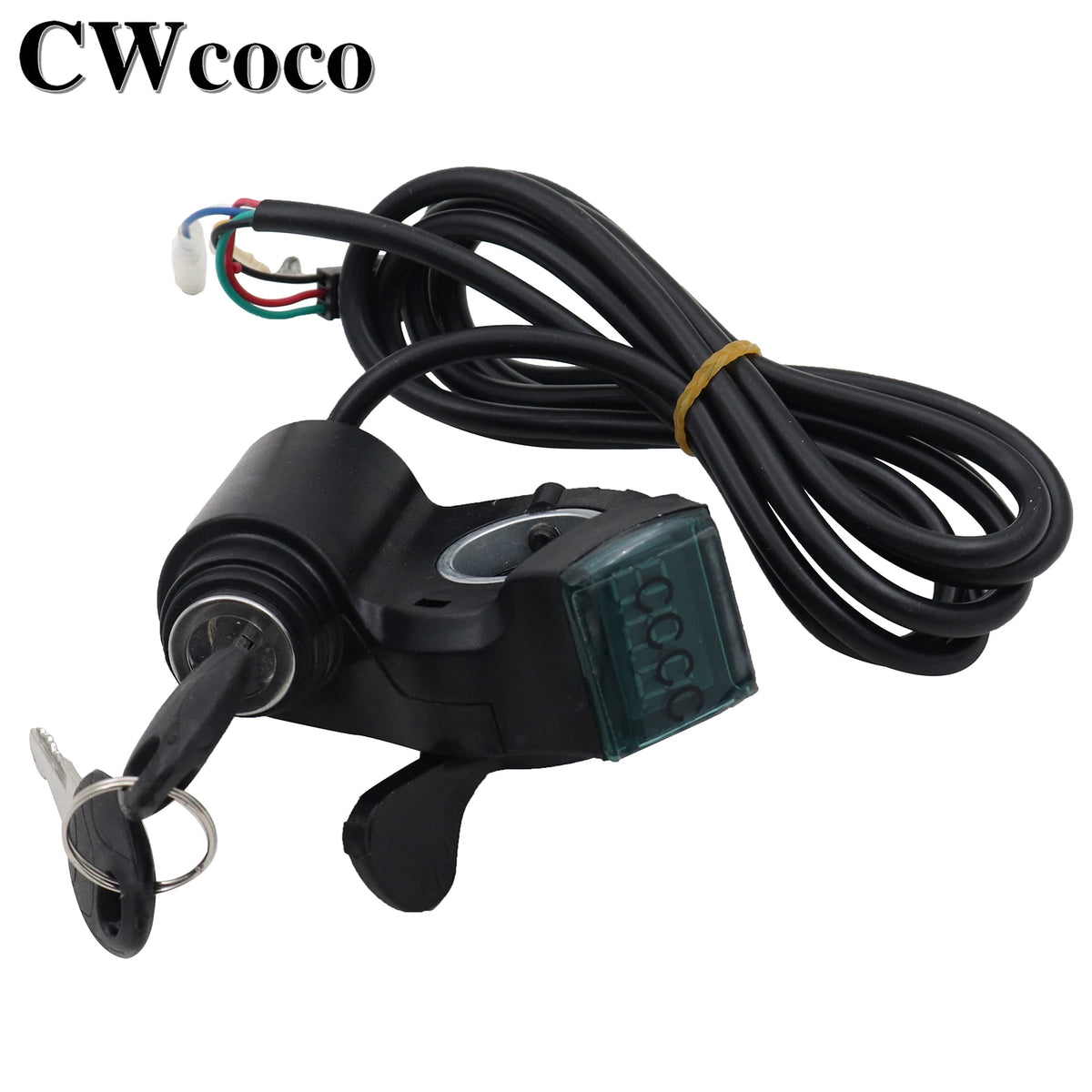 Electric Bicycle Thumb Throttle Voltmeter Digital Voltage Display Red Screen Lock Speed Control Electric E-Bike Turning Handle