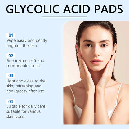 Glycolic Acid Exfoliating Pads - Gentle Peel Pads For Face, Brightening & Smoothing Skin With Salicylic Acid
