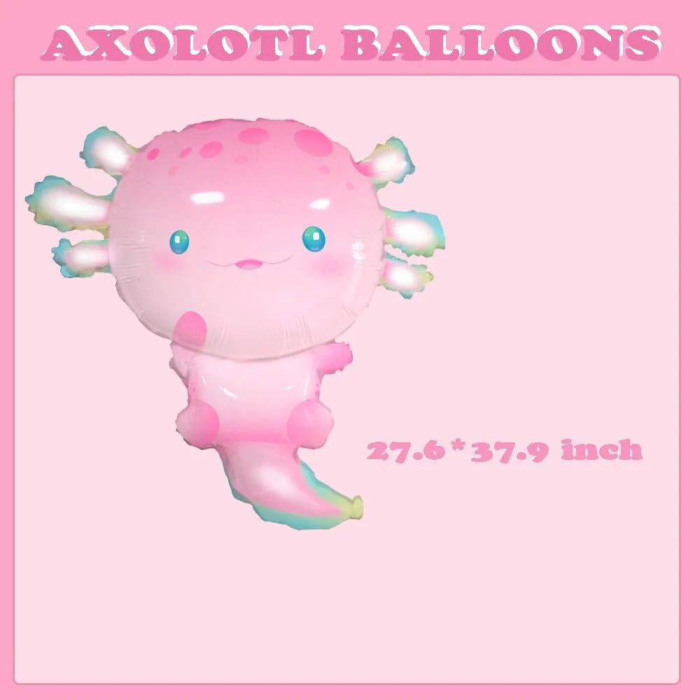 Axolotl  Foil Balloons Cute  Axolotl  Balloons For Summer Beach Pool Axolotl  Party Decoration