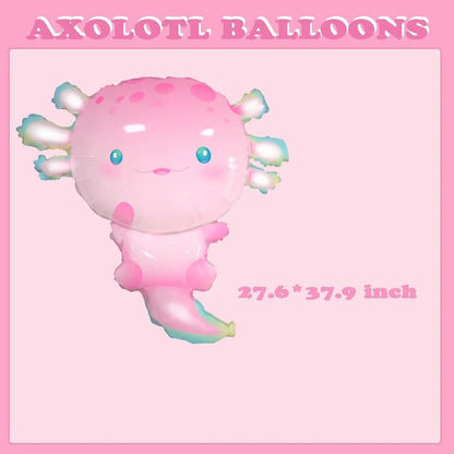 Axolotl  Foil Balloons Cute  Axolotl  Balloons For Summer Beach Pool Axolotl  Party Decoration