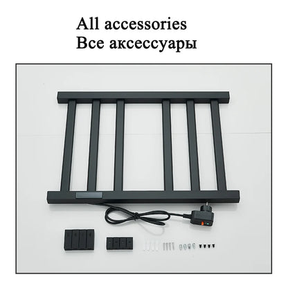 Black/White Electric Towel Rack With Digital Display Touch Temperature&Time Control Smart Heated Towel Rail Towel Warmer