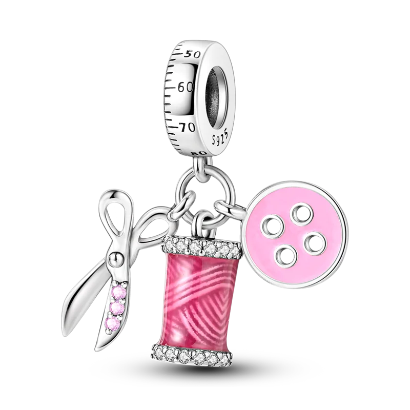 2026 Hot Sale Charms Bead 925 Sterling Silver Pink Butterfly Luminous Firefly Dangle Fit Bangle Bracelet Necklace DIY Jewelry