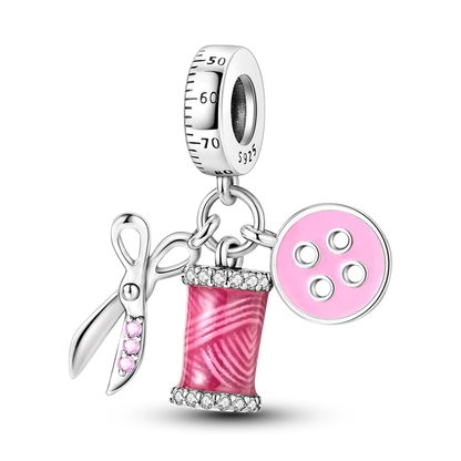 Charms Bead 925 Sterling Silver Pink Butterfly Luminous Firefly Dangle