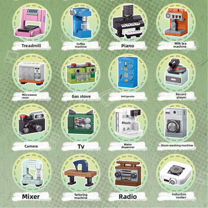 24Pcs 3-5cm Random Mini Home Appliances Blind Box Building Block Children Cartoon Character lega toys For Children Birthday Gift