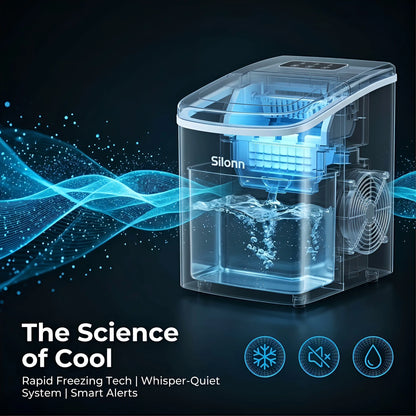 Nugget Ice Maker Countertop - Smart Pebble Ice Machine, Delivers in Just 10 Minutes, Pellet Ice 44 lbs per Day, Crushed Ice from Timer Function and Status Alerts with App
