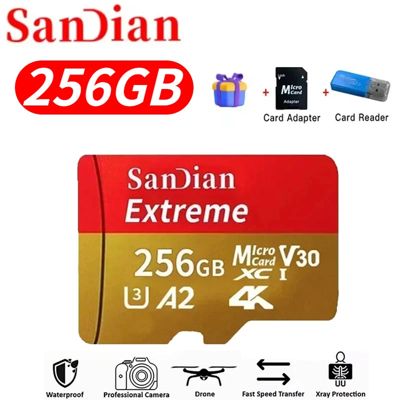 2026 Hot Sale Micro TF Card V30 Class10 High Capacity Flash Memory Card Multiple Sizes for Office Computer/Monitoring/Phones