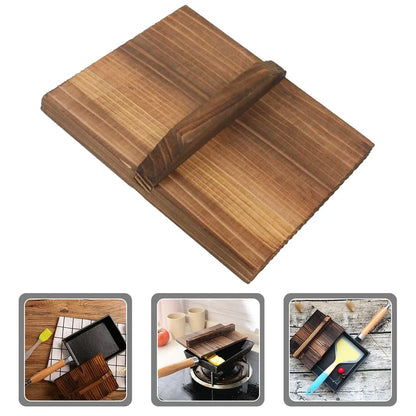 Premium Wooden Pan Lid for Tamagoyaki Pancake Frying Skillet Nonstick Flat Bottom Cookware Anti Splashing Cover Kitchen Gadget